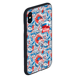 Чехол iPhone XS Max матовый Russia pattern, цвет: 3D-черный — фото 2