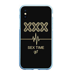 Чехол iPhone XS Max матовый Sex Time, цвет: 3D-голубой