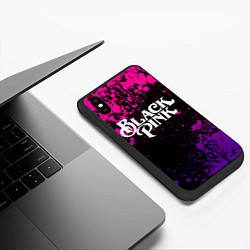 Чехол iPhone XS Max матовый Blackpink - neon, цвет: 3D-черный — фото 2