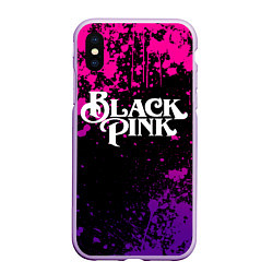 Чехол iPhone XS Max матовый Blackpink - neon, цвет: 3D-сиреневый