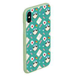 Чехол iPhone XS Max матовый Nurse style, цвет: 3D-салатовый — фото 2