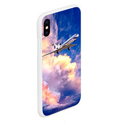 Чехол iPhone XS Max матовый Ту-154М Взлет, цвет: 3D-белый — фото 2