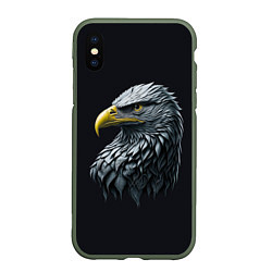 Чехол iPhone XS Max матовый Орёл от нейросети, цвет: 3D-темно-зеленый