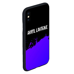 Чехол iPhone XS Max матовый Avril Lavigne purple grunge, цвет: 3D-черный — фото 2