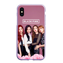 Чехол iPhone XS Max матовый Blackpink girls, цвет: 3D-светло-сиреневый