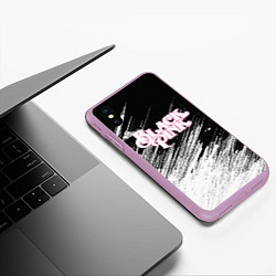 Чехол iPhone XS Max матовый Blackpink - черно-белый, цвет: 3D-сиреневый — фото 2