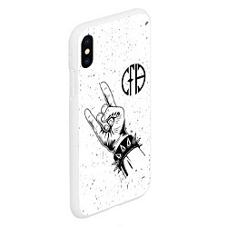 Чехол iPhone XS Max матовый Pantera и рок символ, цвет: 3D-белый — фото 2