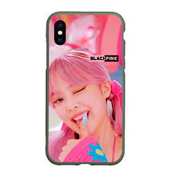 Чехол iPhone XS Max матовый Jennie Black pink, цвет: 3D-темно-зеленый