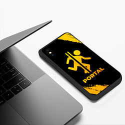 Чехол iPhone XS Max матовый Portal - gold gradient, цвет: 3D-черный — фото 2