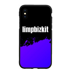 Чехол iPhone XS Max матовый Limp Bizkit purple grunge, цвет: 3D-черный