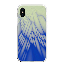 Чехол iPhone XS Max матовый Лучи - неоновый синий - Хуф и Ся, цвет: 3D-белый