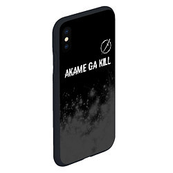 Чехол iPhone XS Max матовый Akame ga Kill glitch на темном фоне: символ сверху, цвет: 3D-черный — фото 2