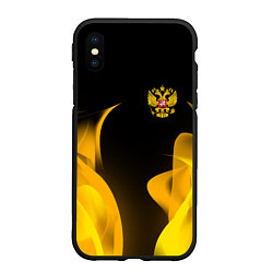 Чехол iPhone XS Max матовый Russian style fire, цвет: 3D-черный