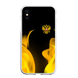 Чехол iPhone XS Max матовый Russian style fire, цвет: 3D-белый