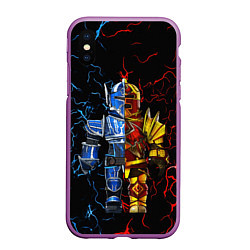 Чехол iPhone XS Max матовый Рыцарь Roblox, цвет: 3D-фиолетовый