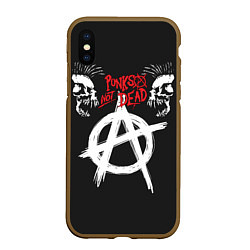 Чехол iPhone XS Max матовый Punks not dead - анархия, цвет: 3D-коричневый