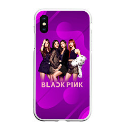 Чехол iPhone XS Max матовый K-pop Blackpink girls, цвет: 3D-белый