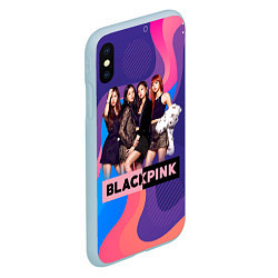 Чехол iPhone XS Max матовый K-pop Blackpink girls, цвет: 3D-голубой — фото 2