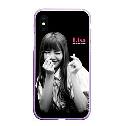 Чехол iPhone XS Max матовый Blackpink Lisa Sign of love, цвет: 3D-сиреневый