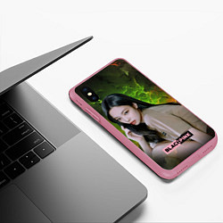 Чехол iPhone XS Max матовый Jennie Blackpink, цвет: 3D-малиновый — фото 2
