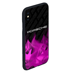 Чехол iPhone XS Max матовый Porsche pro racing: символ сверху, цвет: 3D-черный — фото 2