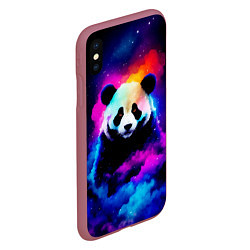 Чехол iPhone XS Max матовый Панда и краски, цвет: 3D-малиновый — фото 2