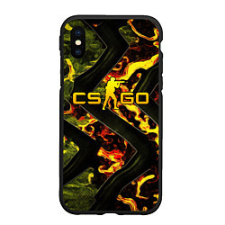 Чехол iPhone XS Max матовый CS GO green and fire, цвет: 3D-черный