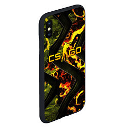 Чехол iPhone XS Max матовый CS GO green and fire, цвет: 3D-черный — фото 2