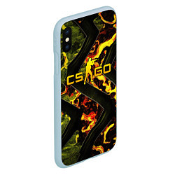 Чехол iPhone XS Max матовый CS GO green and fire, цвет: 3D-голубой — фото 2