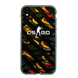 Чехол iPhone XS Max матовый CSGO white logo, цвет: 3D-темно-зеленый