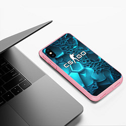 Чехол iPhone XS Max матовый Ледяные разломленные плиты CS GO, цвет: 3D-баблгам — фото 2