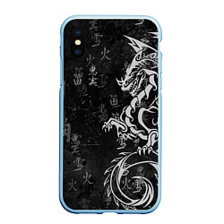 Чехол iPhone XS Max матовый White dragon - grunge