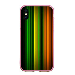 Чехол iPhone XS Max матовый Звуковой спектр, цвет: 3D-розовый