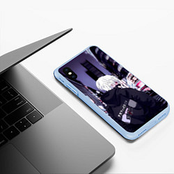 Чехол iPhone XS Max матовый Kaneki Ken, цвет: 3D-голубой — фото 2