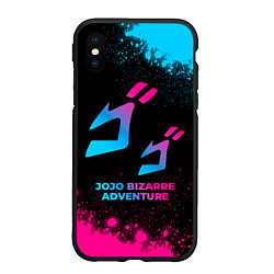 Чехол iPhone XS Max матовый JoJo Bizarre Adventure - neon gradient, цвет: 3D-черный