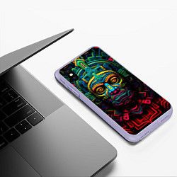 Чехол iPhone XS Max матовый Ацтекские Боги, цвет: 3D-светло-сиреневый — фото 2