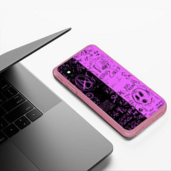 Чехол iPhone XS Max матовый Dead inside purple black, цвет: 3D-малиновый — фото 2