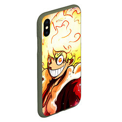 Чехол iPhone XS Max матовый Луффи 5 гир бог Ника - One Piece, цвет: 3D-темно-зеленый — фото 2