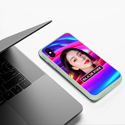 Чехол iPhone XS Max матовый Джису яркий фон, цвет: 3D-салатовый — фото 2