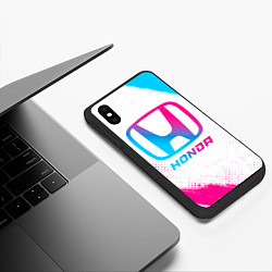 Чехол iPhone XS Max матовый Honda neon gradient style, цвет: 3D-черный — фото 2