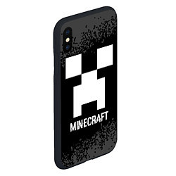 Чехол iPhone XS Max матовый Minecraft glitch на темном фоне, цвет: 3D-черный — фото 2