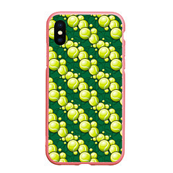 Чехол iPhone XS Max матовый Большой теннис - мячики, цвет: 3D-баблгам
