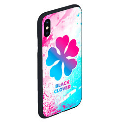 Чехол iPhone XS Max матовый Black Clover neon gradient style, цвет: 3D-черный — фото 2