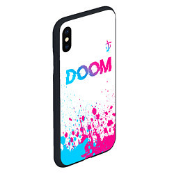 Чехол iPhone XS Max матовый Doom neon gradient style: символ сверху, цвет: 3D-черный — фото 2