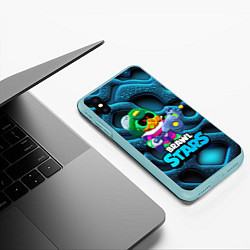 Чехол iPhone XS Max матовый Гриб паразит Корделиус, цвет: 3D-мятный — фото 2