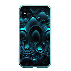 Чехол iPhone XS Max матовый Космическая текстура, цвет: 3D-мятный