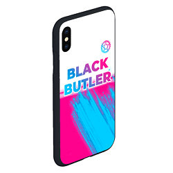 Чехол iPhone XS Max матовый Black Butler neon gradient style: символ сверху, цвет: 3D-черный — фото 2