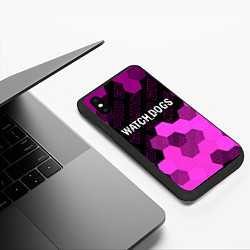 Чехол iPhone XS Max матовый Watch Dogs pro gaming: символ сверху, цвет: 3D-черный — фото 2