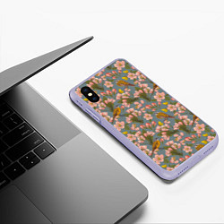 Чехол iPhone XS Max матовый Жёлтые трясогуски, цвет: 3D-светло-сиреневый — фото 2