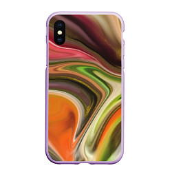 Чехол iPhone XS Max матовый Waves colors, цвет: 3D-сиреневый